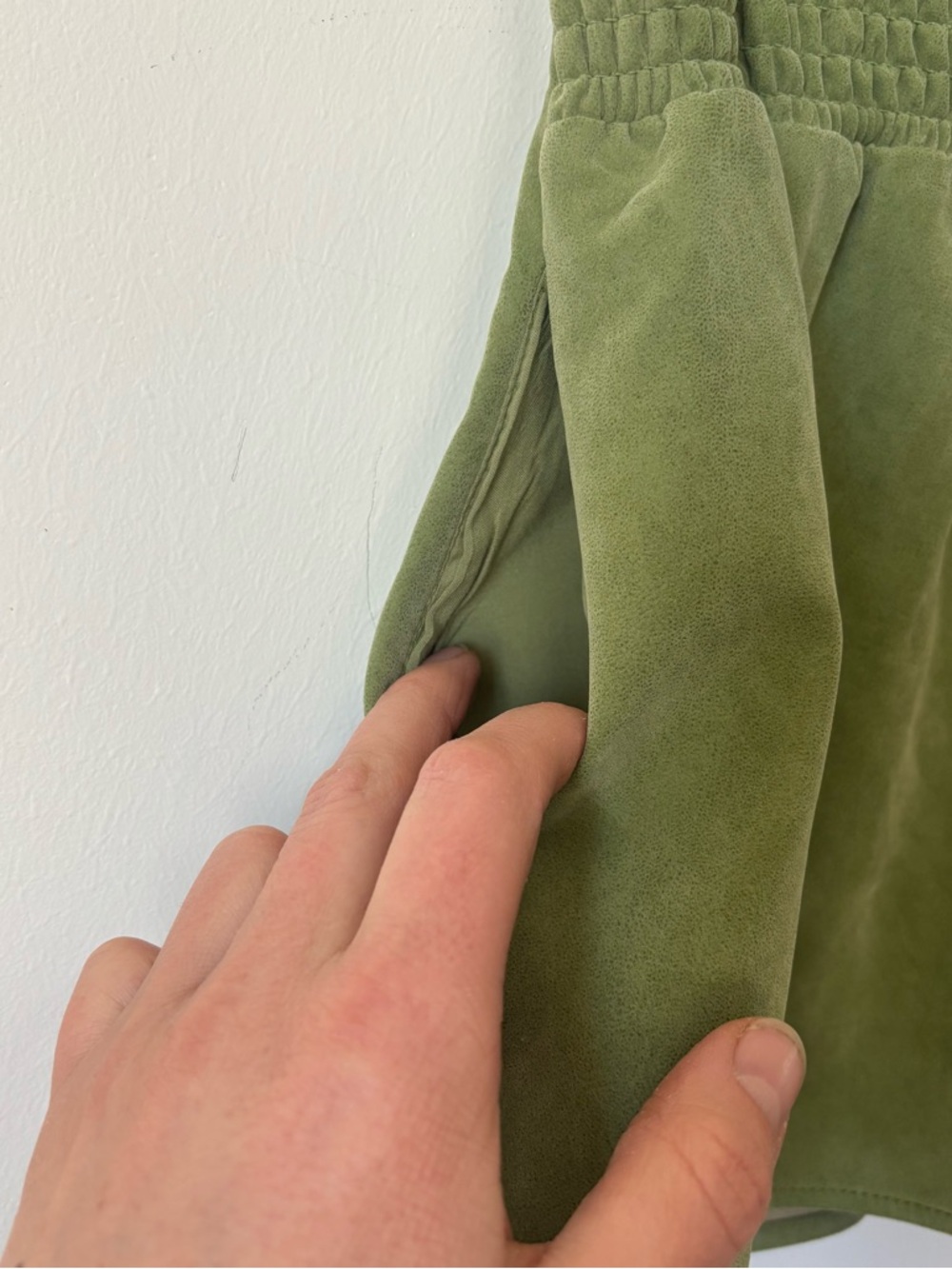 We The Free Paradise Found Green Vegan Suede Skort - Picture 11 of 14